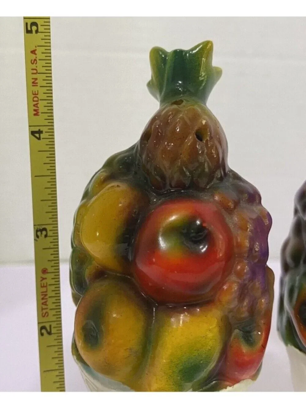 Vintage Japan Ceramic Fruit Basket Salt & Pepper Shakers l Hand-Painted Design